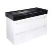 TMP SHARP 100D fali fürdőszobabútor - CeraStyle SHARP FEKETE DUPLA csaplyukas mosdóval - 100 x 48 cm