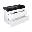 TMP SHARP 100D fali fürdőszobabútor - CeraStyle SHARP FEKETE DUPLA csaplyukas mosdóval - 100 x 48 cm