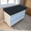 TMP SHARP 100D fali fürdőszobabútor - CeraStyle SHARP FEKETE DUPLA csaplyukas mosdóval - 100 x 48 cm