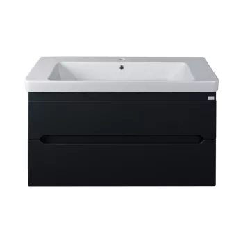   TMP SHARP 105 - FEKETE - fali fürdőszobabútor- Sanovit LUXURY 11105 mosdóval - 105 x 46 cm