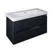 TMP SHARP 105 - FEKETE - fali fürdőszobabútor- Sanovit LUXURY 11105 mosdóval - 105 x 46 cm
