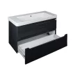 TMP SHARP 105 - FEKETE - fali fürdőszobabútor- Sanovit LUXURY 11105 mosdóval - 105 x 46 cm