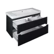 TMP SHARP 105 - FEKETE - fali fürdőszobabútor- Sanovit LUXURY 11105 mosdóval - 105 x 46 cm