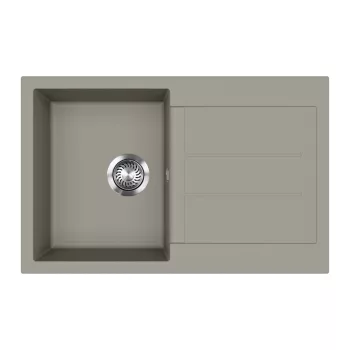 EVIDO CUBO 45 S gránit mosogató, 780 x 500 mm, platina