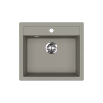 EVIDO QUADRO 6 gránit mosogató, 565 x 510 mm, platina