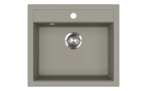 EVIDO QUADRO 6 gránit mosogató, 565 x 510 mm, platina