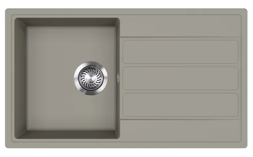 EVIDO EASY 45 S gránit mosogató, 760 x 440 mm, platina