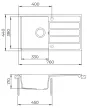 EVIDO EASY 45 S gránit mosogató, 760 x 440 mm, platina