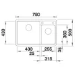 BLANCO LEGRA 8 SILGRANIT mosogató, balos, kávé
