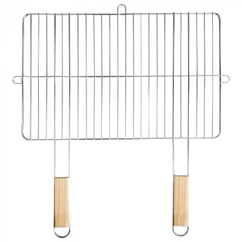 Szögletes grillrács fa fogantyúval 57x51 cm