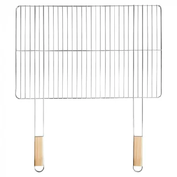 Szögletes grillrács fa fogantyúval 69x60 cm