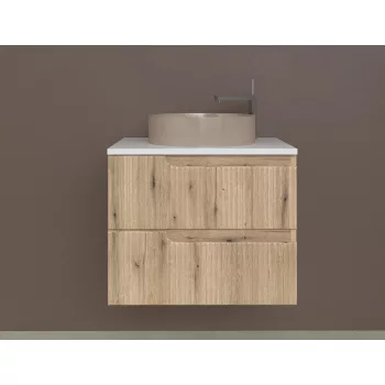   Piramida EURIDIKA fali fürdőszobabútor - mosdópult mosdó nélkül -2 fiókos - PINO TÖLGY- 64x48x53 cm