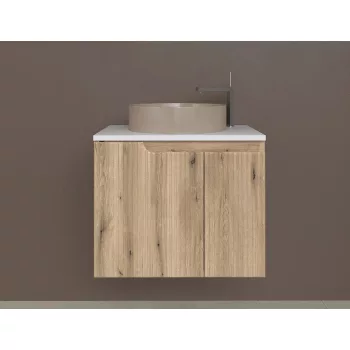  Piramida EURIDIKA fali fürdőszobabútor - mosdópult mosdó nélkül -2 ajtós -PINO TÖLGY-64 x 48 x 53 cm