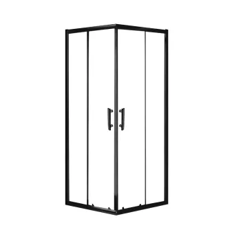   Viva AQUA Max Zuhanykabin SZÖGLETES FEKETE Profil - 6 mm víztiszta üveg - 80 x 80 x 190 cm