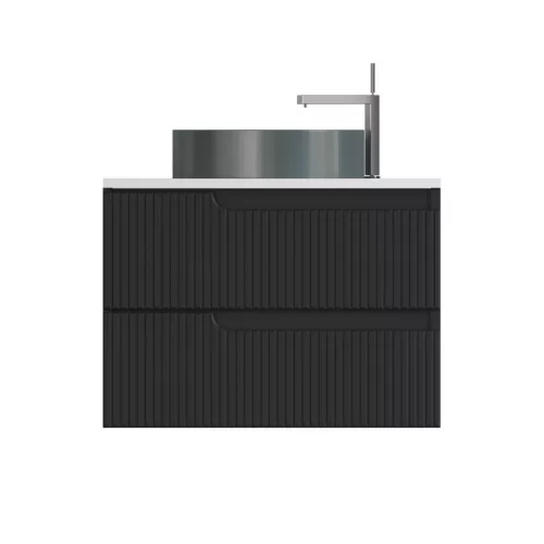 Piramida EURIDIKA fali fürdőszobabútor - mosdópult mosdó nélkül-2 fiókos-PINO FEKETE-74 x 48 x 53 cm