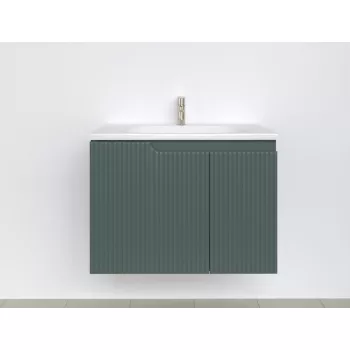   Piramida EURIDIKA fali fürdőszobabútor - műmárvány mosdóval -2 ajtós - PINO ZÖLD - 75 x 48 x 53 cm