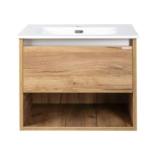 TMP NORD CRAFT 60 fali függesztett fürdőszobabútor - SKY E-8099-60 porcelán mosdóval- 61 x 46 cm