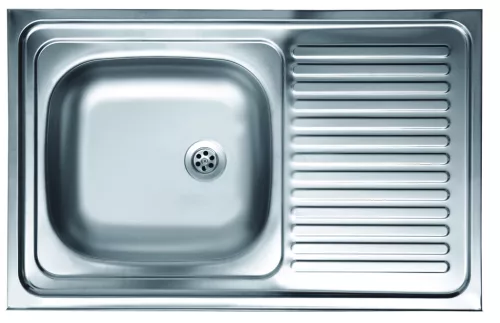 LIVINOX 116 teletetős natúr rozsdamentes acél mosogató, 800 x 500 mm
