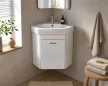 VivaStyle ARDA fali sarokszekrény CeraStyle ARDA porcelán sarokmosdóval 46 x 46 cm - JOBBOS