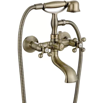LAVEO STILO kádcsap szett zuhannyal, kétkaros, antik bronz