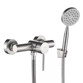 LAVEO NOIA zuhanycsap, falra szerelhető zuhanyszettel, inox