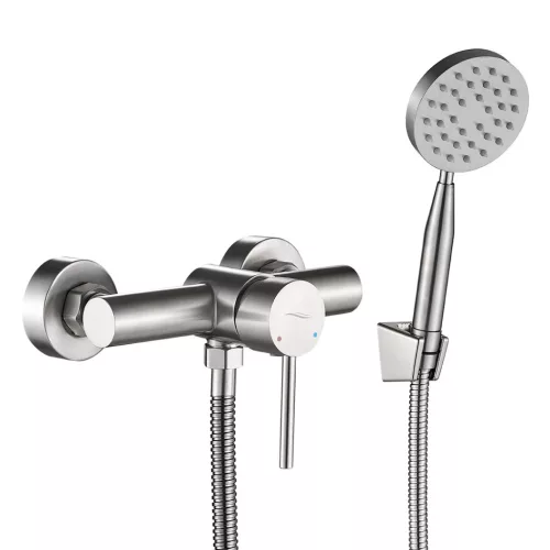 LAVEO NOIA zuhanycsap, falra szerelhető zuhanyszettel, inox