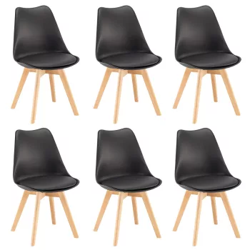 Silla étkezőszék 6 db fekete színben