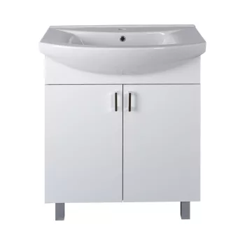   VivaStyle EKONOMIK 75 lábon álló 2 ajtós fürdőszobabútor Sanovit ZENON 6075 mosdóval 75 x 50 cm