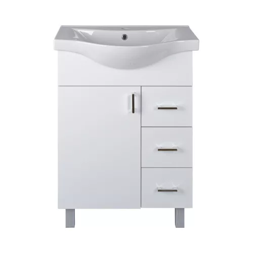 VivaStyle BIANKA 65 lábon álló fürdőszobabútor 3 fiókos Sanovit ALBATROS10065 mosdóval 64,5 x 46,5cm