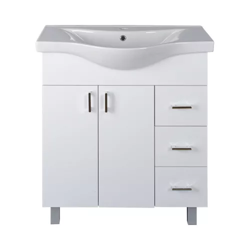 VivaStyle BIANKA 80 lábon álló fürdőszobabútor 3 fiókos Sanovit ALBATROS 10080 mosdóval 79,5 x 46 cm