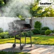 Faszenes kerti grillsütő füstölővel