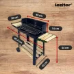 Téglalap alakú görgős faszenes grill