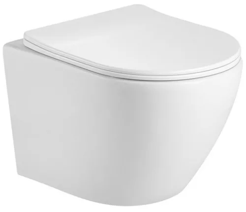 Eros ES BELLA SLIM fali WC - perem nélküli - WC ülőkével - VORTEX örvényöblítéssel - 49 cm