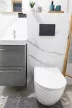 Eros ES BELLA SLIM fali WC - perem nélküli - WC ülőkével - VORTEX örvényöblítéssel - 49 cm