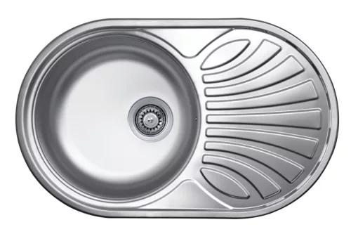 LIVINOX RONDO 159 karcálló szövetmintás rozsdamentes acél mosogató, 770 x 480 mm