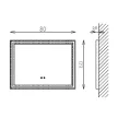 FLOATING MIRROR AURA 80X60CM fürdőszoba tükör integrált, páramentesítő, fényerőszabályozó TBOSS