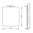 FLOATING MIRROR EASY 60cm fürdőszoba tükör LED világítással TBOSS