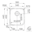BRASILIA 340X400 aláépíthető Mosogatótálca RODI PRÉMIUM selection