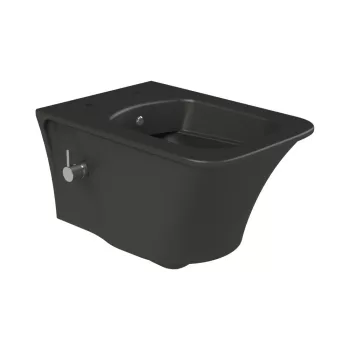   CeraStyle IBIZA fali WC - MATT FEKETE - BEÉPÍTETT bidé funkcióval - perem nélküli