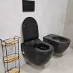 CeraStyle CITY fali WC - MATT FEKETE - BEÉPÍTETT bidé funkcióval - perem nélküli