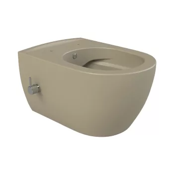   CeraStyle CITY fali WC - MATT BÉZS - BEÉPÍTETT bidé funkcióval - perem nélküli