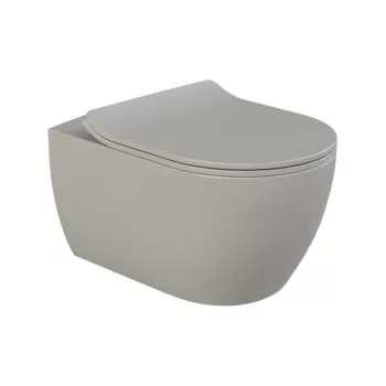   CeraStyle CITY fali WC - MATT SZÜRKE - rimless - perem nélküli - rejtett szerelésű