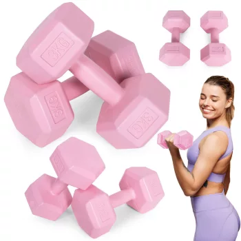 Hex súlyzó szett 2x3 kg rózsaszín