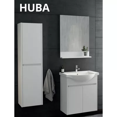 HUBA 55 ÁLLÓ mosdószekrény mosdóval + tükör+ fali szekrény PRÉGELT FEHÉR TBOSS