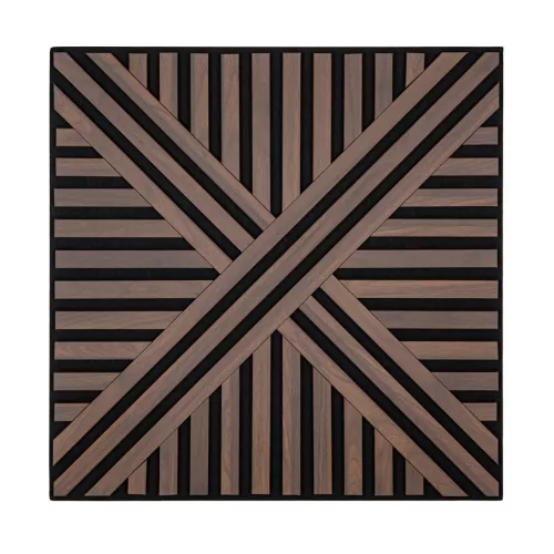 Akusztikus falpanel Deco VI dió hatású 60x60x1,8 cm