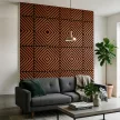 Akusztikus falpanel Deco IX dió hatású 60x60x1,8 cm