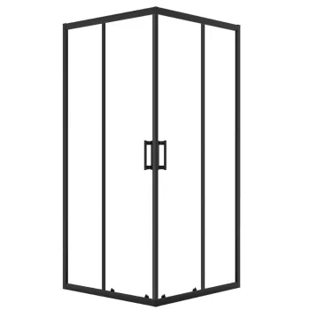   LAVEO BRESSO szögletes zuhanykabin 80x80x185 cm átlátszó üveg/fekete
