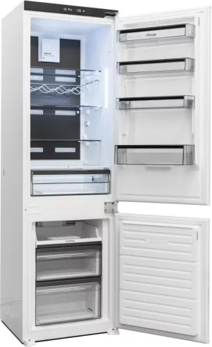 Kluge beépíthető kombi hűtőszekrény alul fagyasztóval, DualNoFrost, 170L/63L