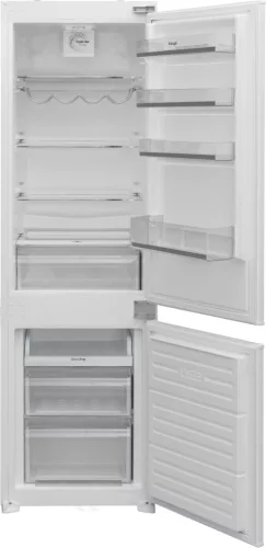 Kluge beépíthető kombi hűtőszekrény alul fagyasztóval, DualNoFrost, 180L/63L