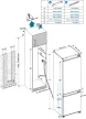 Kluge beépíthető kombi hűtőszekrény alul fagyasztóval, DualNoFrost, 180L/63L